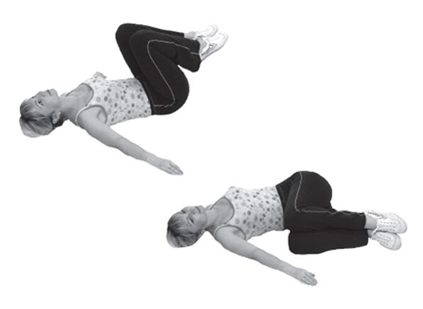 Esercizio con le gambe piegate alle ginocchia per l'artrosi dell'articolazione dell'anca